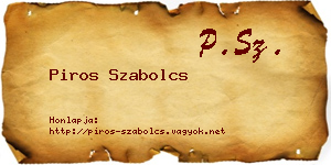 Piros Szabolcs névjegykártya